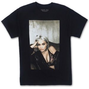 NWT Kylie Shop Lace & Leather Tee